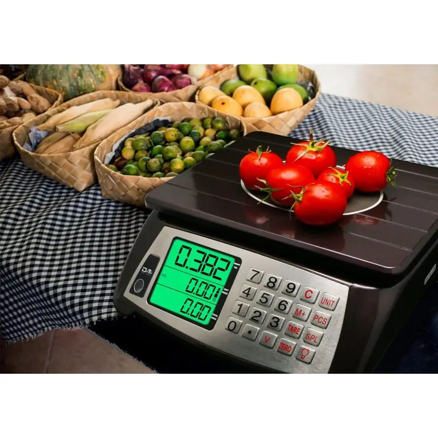 Computing Scale, Commercial Food Scale, Counting Function,66lb 30kg,1g, Rechargeable, Waterproof Design, Stainless Steel Keys,La