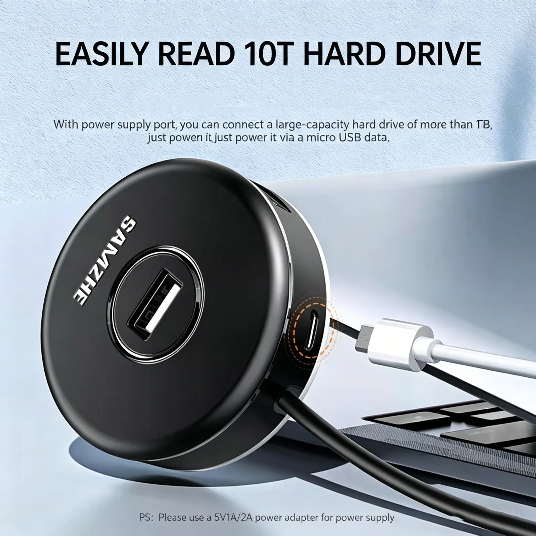 SAMZHE USB Hub Driver-free 4 Ports USB 2.0 HUB Splitter for Hard Drives USB Flash Drive Adapter MacBook Pro Air PC Accessories