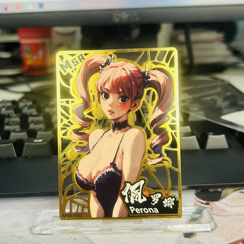 One Piece Metal Card Msr-Series Anime Characters Boa-Hancock Nami Nefertari D-Vivi Collection Card Oil Pattern Birthday Gift