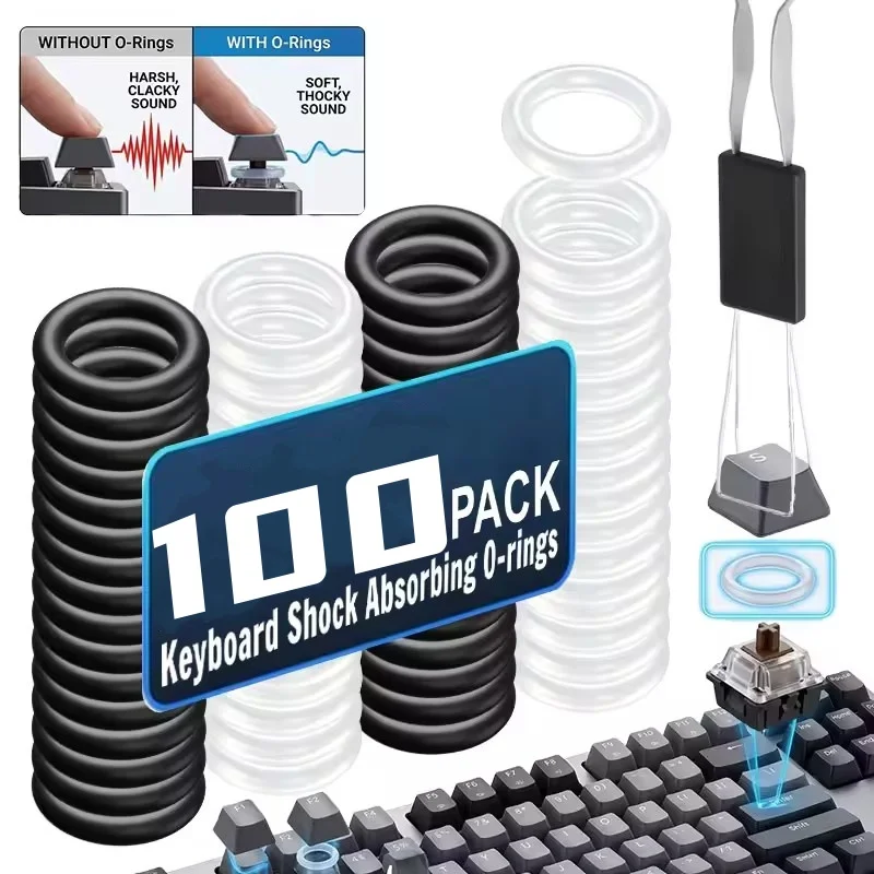 Keyboards Silent Ring Rubber O-Ring Keycap Switch Dampeners Mechanical Keyboard Noise Cancelling O Ring with Keycap Remover Tool
