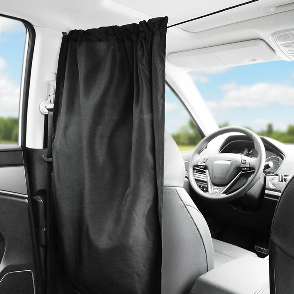 2PCS Car Isolation Curtain Sealed Taxi Cab Partition Protection Commercial Vehicle Air-conditioning Sunshade and Privacy Curtain