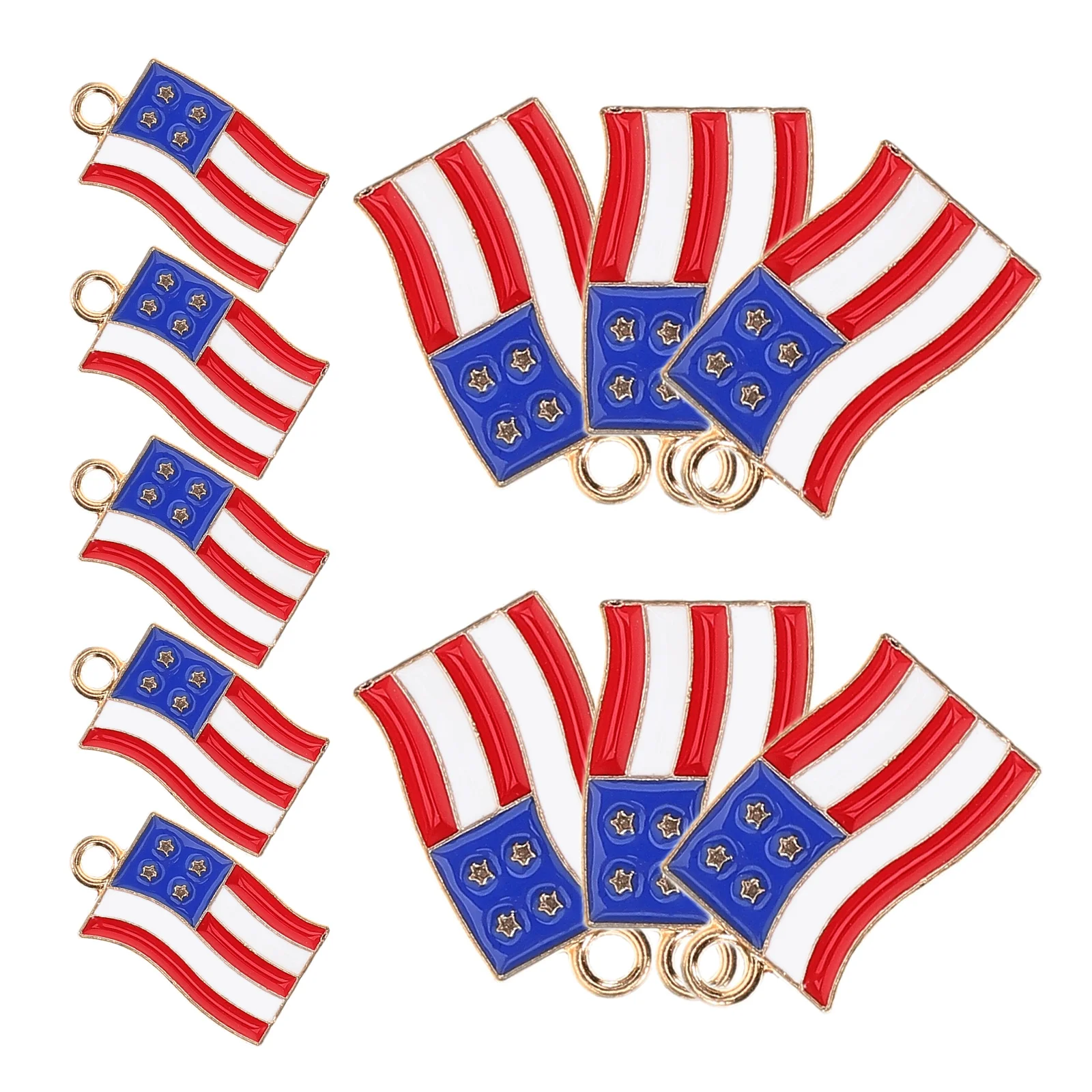 

20pcs American Flag Pendant Enamel Zinc Alloy Charms for Jewelry Making Light Weight DIY Accessories Flag Shaped charms