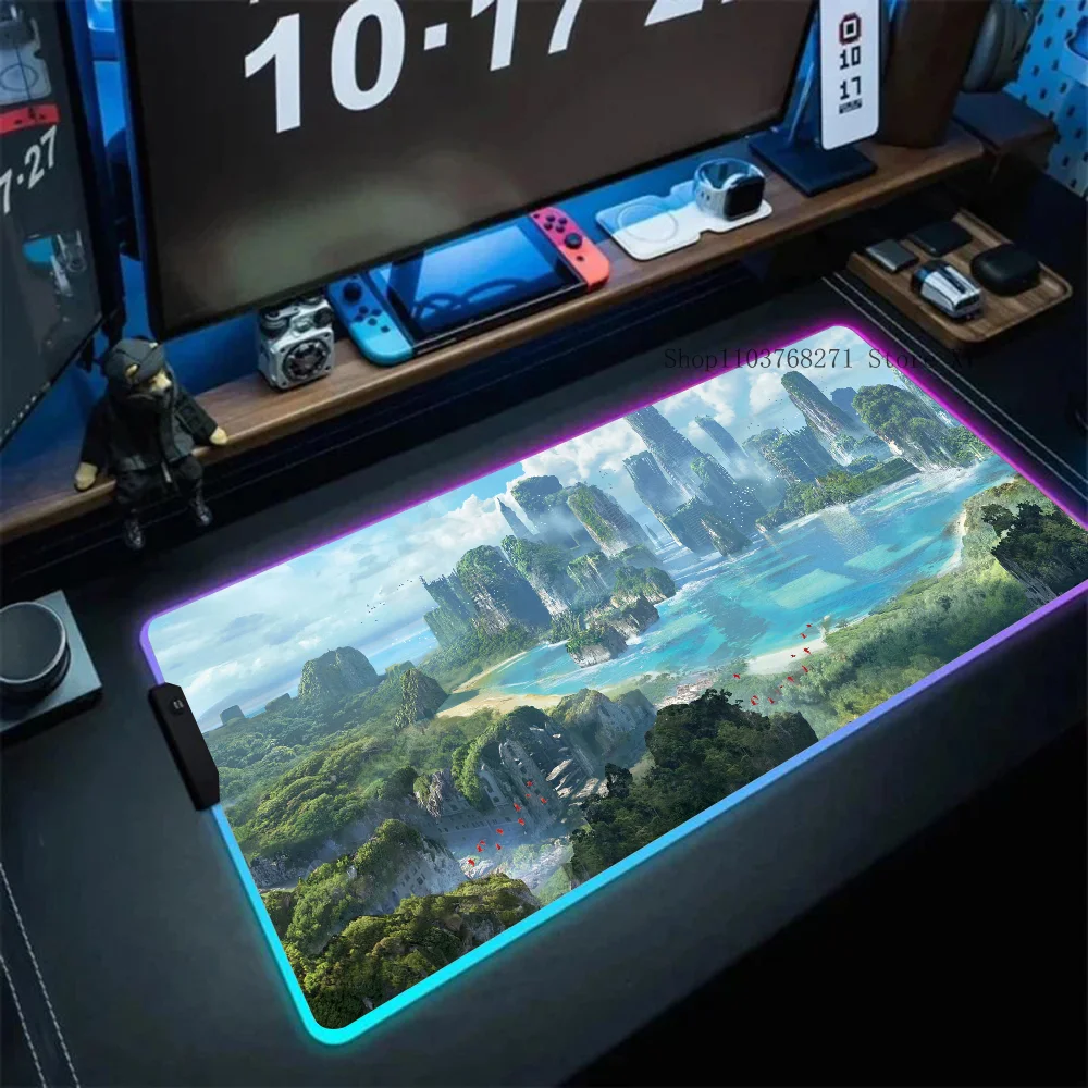 Horizon Zero Dawn Mousepad XXL RGB Gaming Mouse Pads HD Black Gamer Accessories Large LED