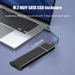 M.2 a USB NGFF SATA SSD Enclosure Tool-Free Type C adattatore SSD esterno 5Gbps custodia per disco rigido portatile per NGFF 2242 2260 2280