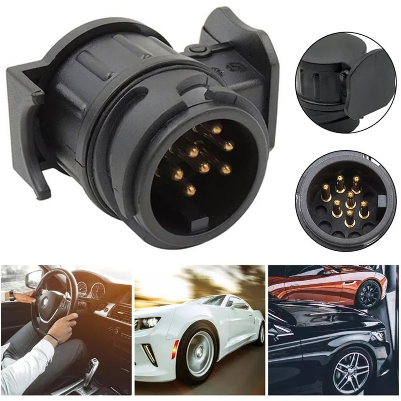 13 To 7 Pin Plug Adapter Durable Trailer Connector 12V Towbar Towing Socket Adapter Heavy Duty Long Lifespan A30 Connector