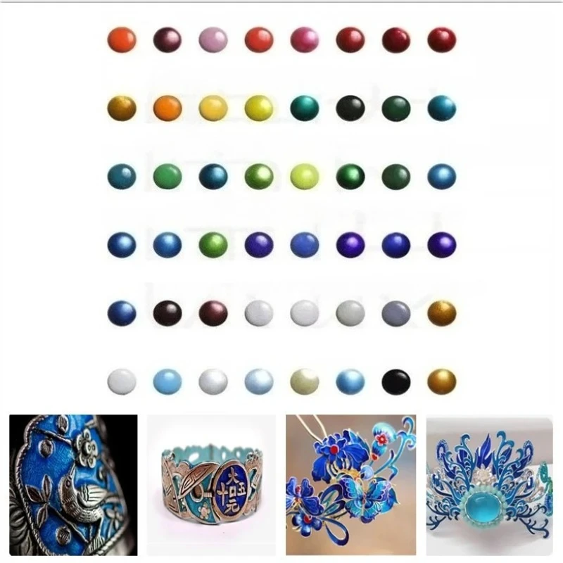 Glaçure émaillée pour argile argentée et bijoux en argent faits à la main à haute température, pigment colorant pour bagues, bracelets, pendentifs 50g