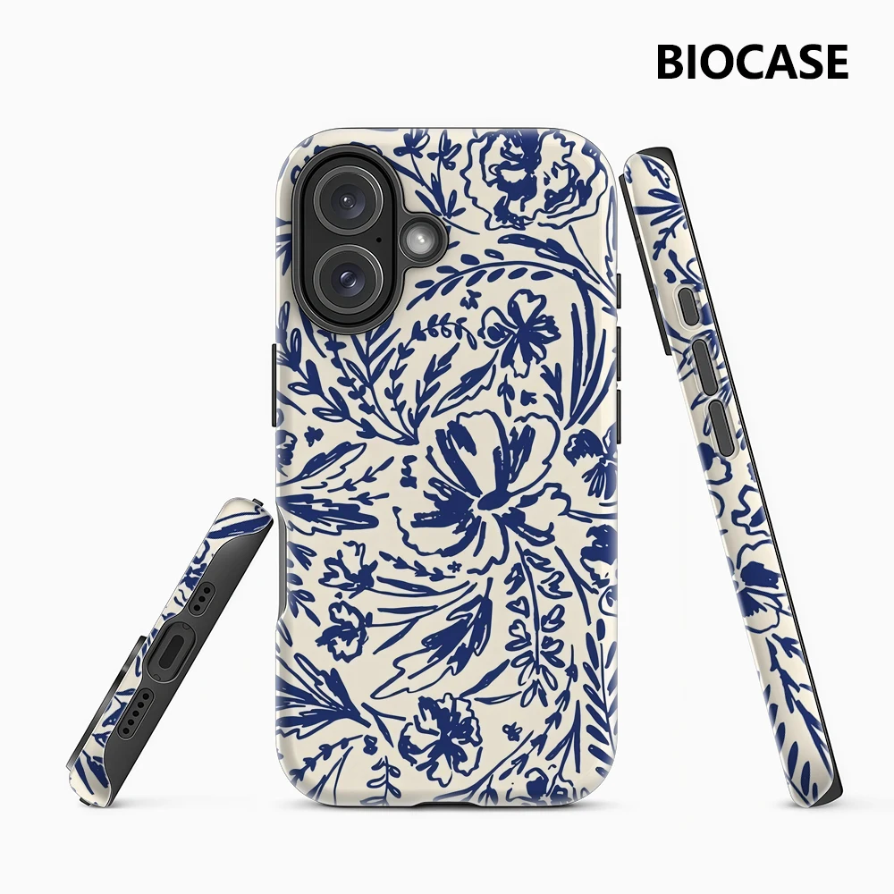 Indigo Vine Handyhülle für magnetische Handyhüllen für iPhone 17 16 15 14 13 Pro Max Plus – Robuste Einzel- und Doppelschicht-Hülle