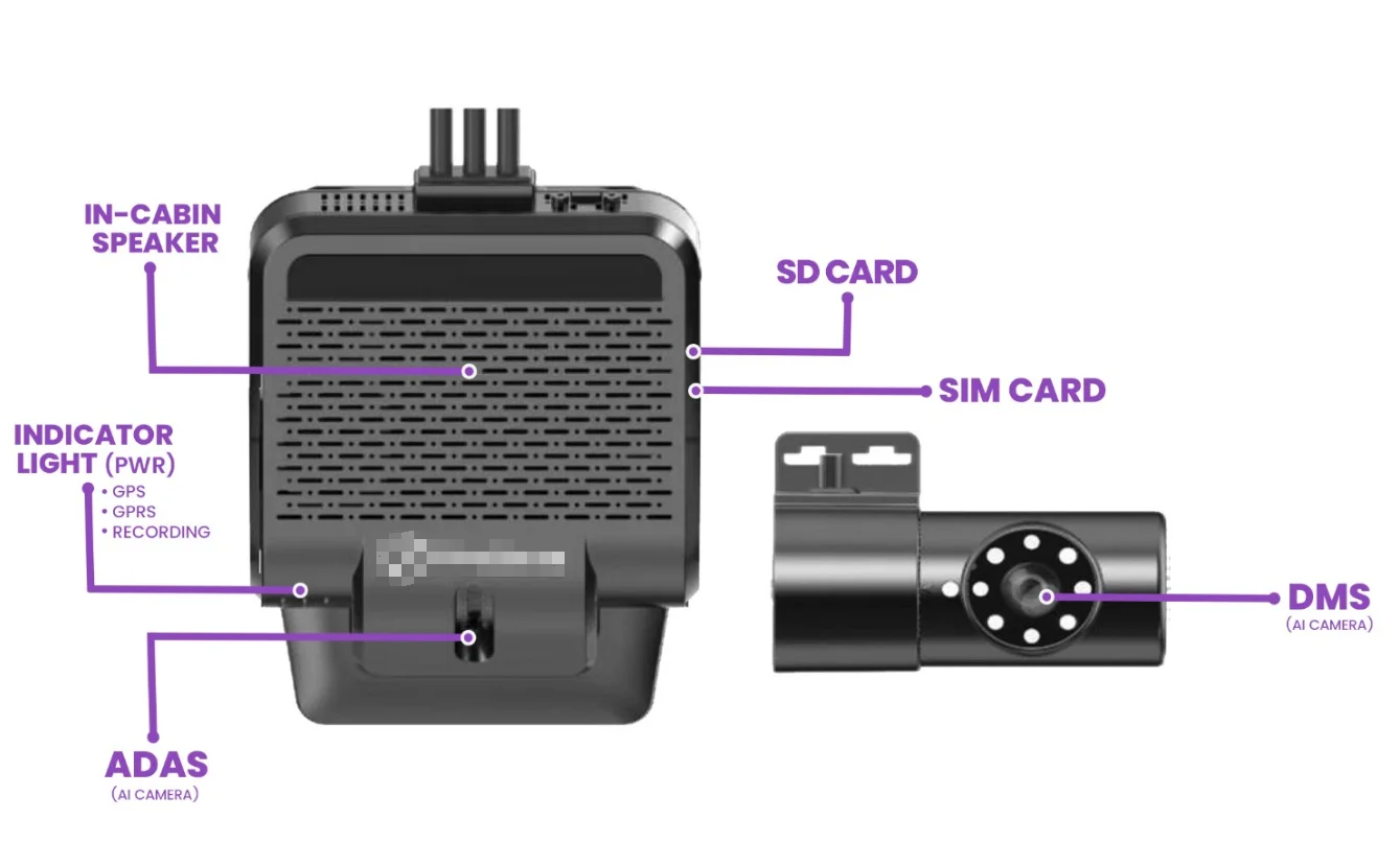 3CH AI لوحة القيادة كاميرا سيارة مقاومة درجات الحرارة العالية مع وظائف ADAS وDSM مسجل القيادة