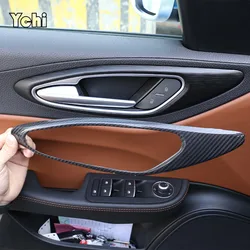 Real Carbon Fiber For Alfa Romeo Giulia 2017 2018 2019 2020 Car Interior Door Handle Frame Cover Trim Auto Accessories