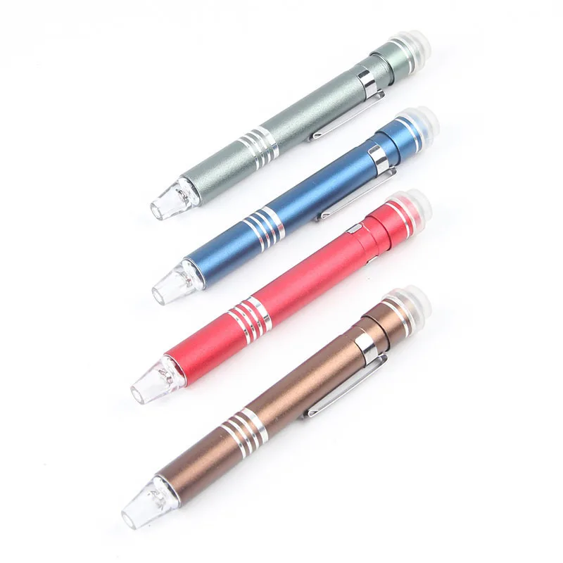 2PCS1multi Functional Aluminum Alloy Tools Pen Light with Screwdriver LED Lighting Tools Flashlight