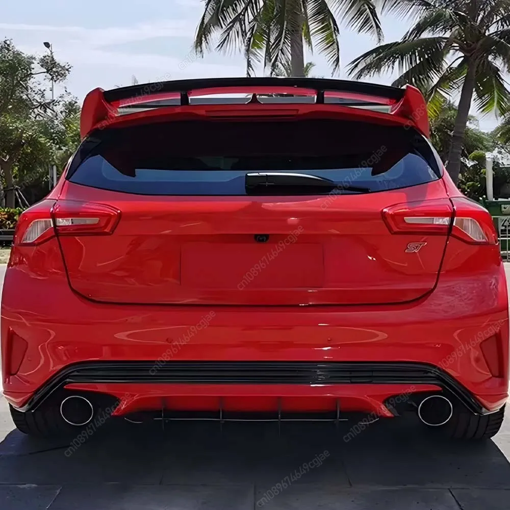 

For Ford Focus ST MK4 2018 To 2021 ABS Gloss Black Car Rear Bumper Diffuser Spoiler Lip Protector Splitter Cover Body Kit Tuning