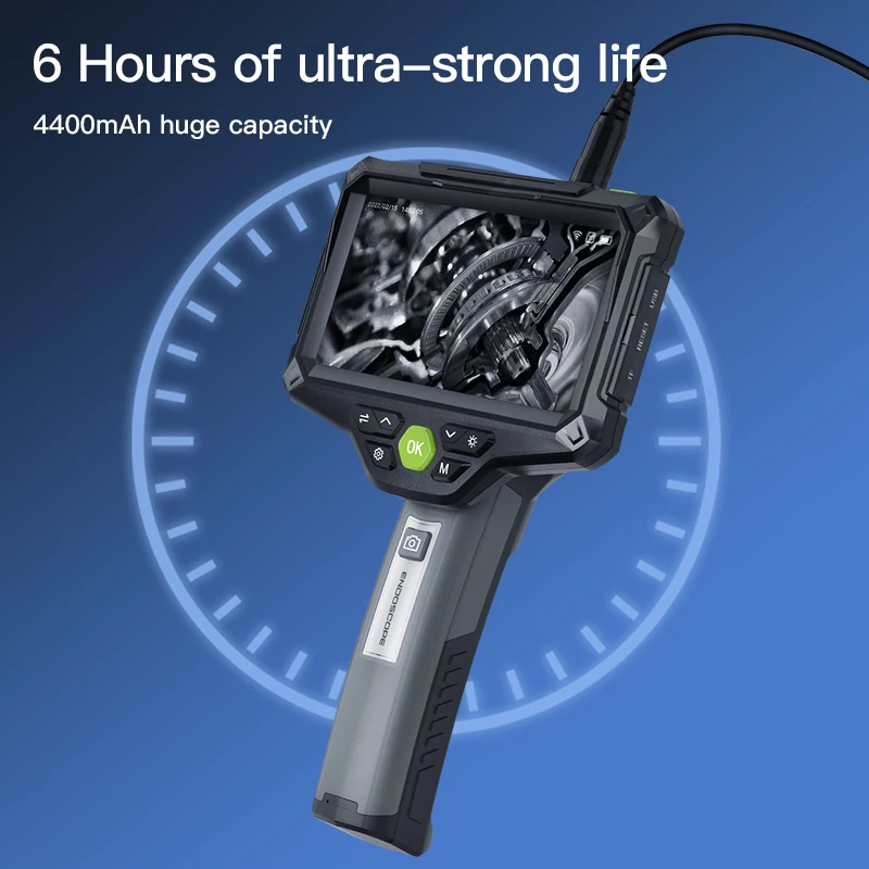 5 بوصة 8 مللي متر 2MP 1080P عدسة ثلاثية 3 كاميرا واي فاي المنظار الصناعي شاشة مزدوجة عرض CMOS Borescope مجهر رقمي