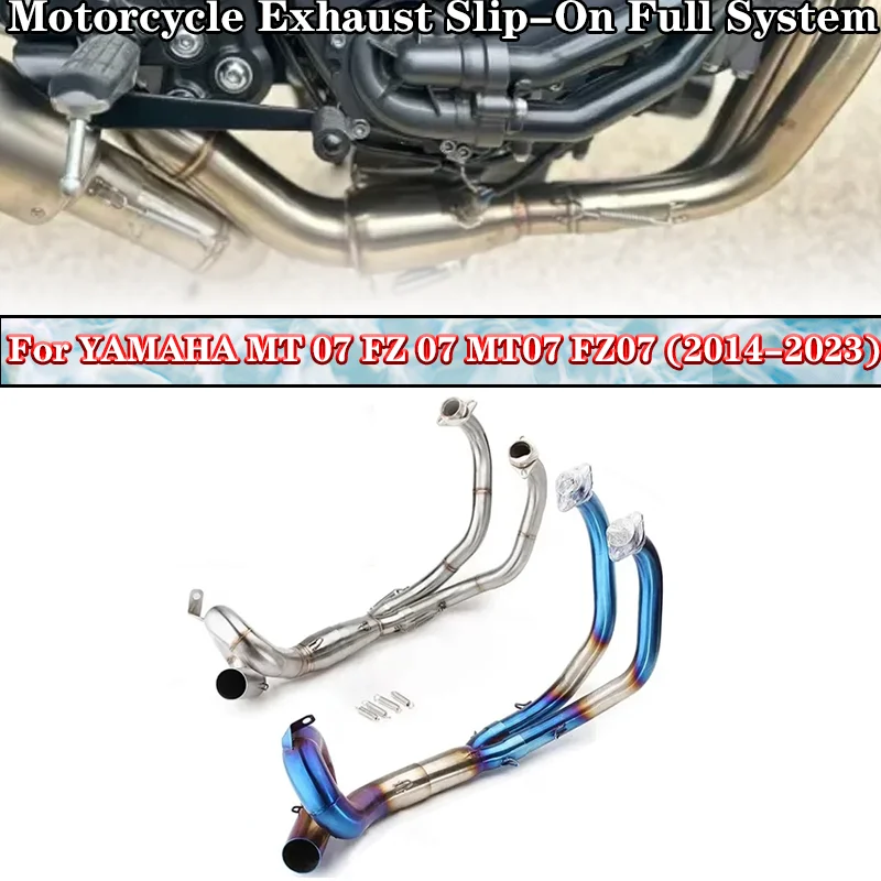 

For Yamaha YZF MT07 FZ07 FZ-07 MT-07 FZ MT 07 Muffler XSR700 Motorcycle Exhaust Slip-On full System Front Pipe 2014 - 2023