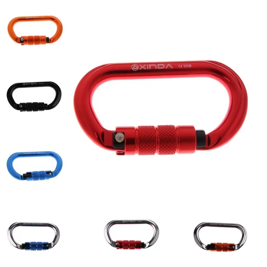 O-Shape 25KN Aluminum Outdoor Rock Climbing Hiking Auto Locking Carabiner