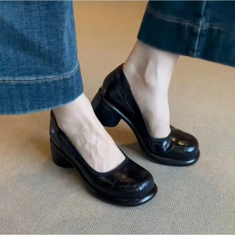 

Новые женские туфли-лодочки, модные офисные туфли из натуральной кожи, женские роскошные брендовые дизайнерские женские туфли-лодочки, элегантные женские туфли на высоком каблуке