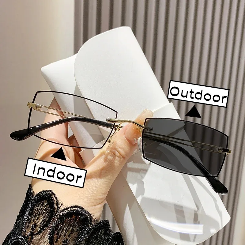 Modische intelligente photochrome Lesebrille, Farbwechsel, Weitsichtbrille für Männer und Frauen, Vintage-Sonnenbrille im Freien