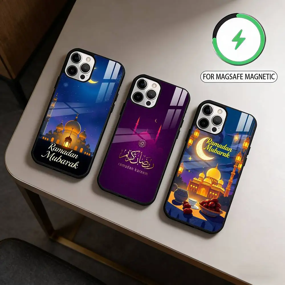 Eid Mubarak Ramadan Kareem  Magnetic For Magsafe Wireless Charging Phone Case For iPhone17,16,15,14,13,12,11 Plus,Pro Max