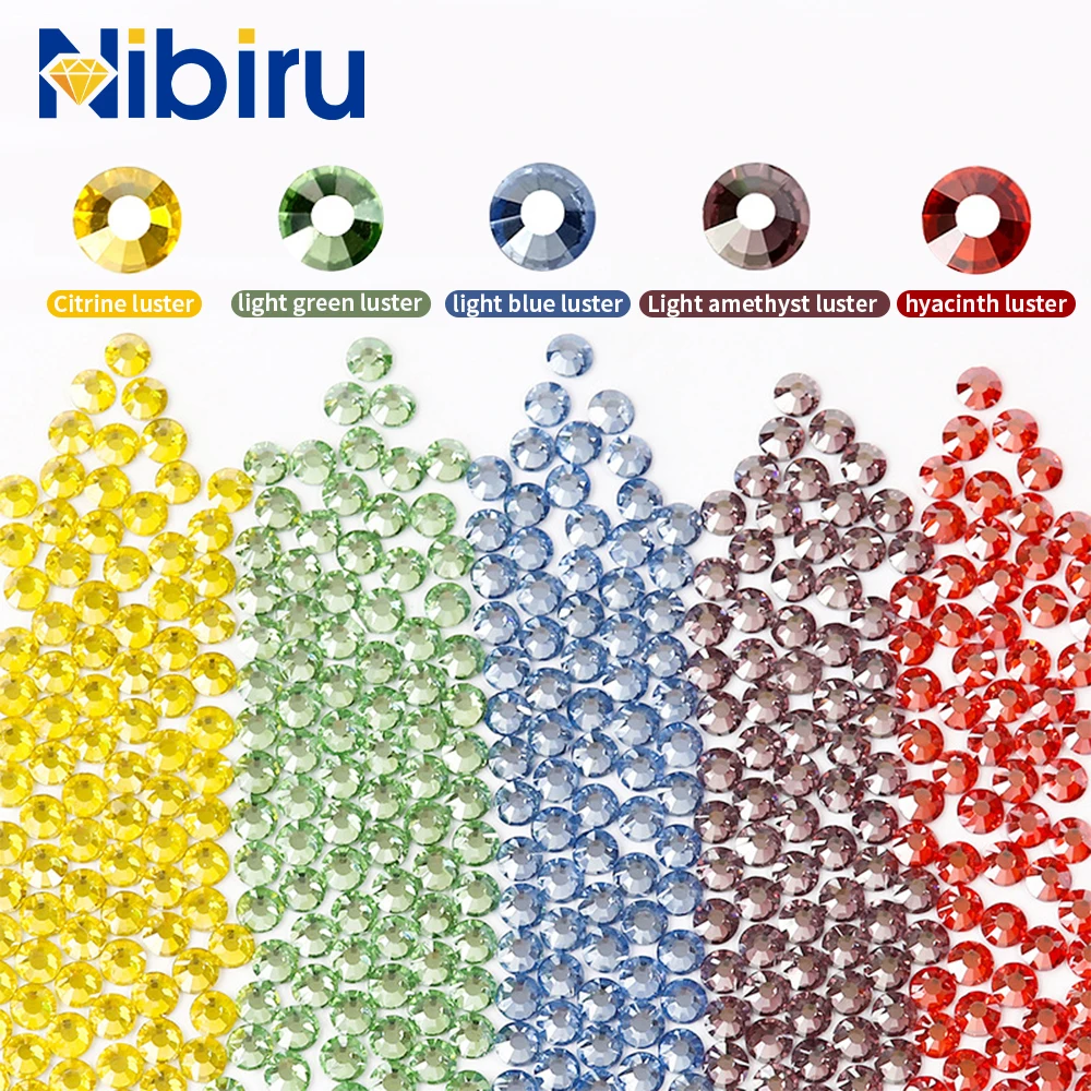 

Nibiru SS6-SS30 Luster Series Non Hotfix Rhinestones, Flatback High Quality Glass Crystal Gems for DIY Nails Clothes Crafts
