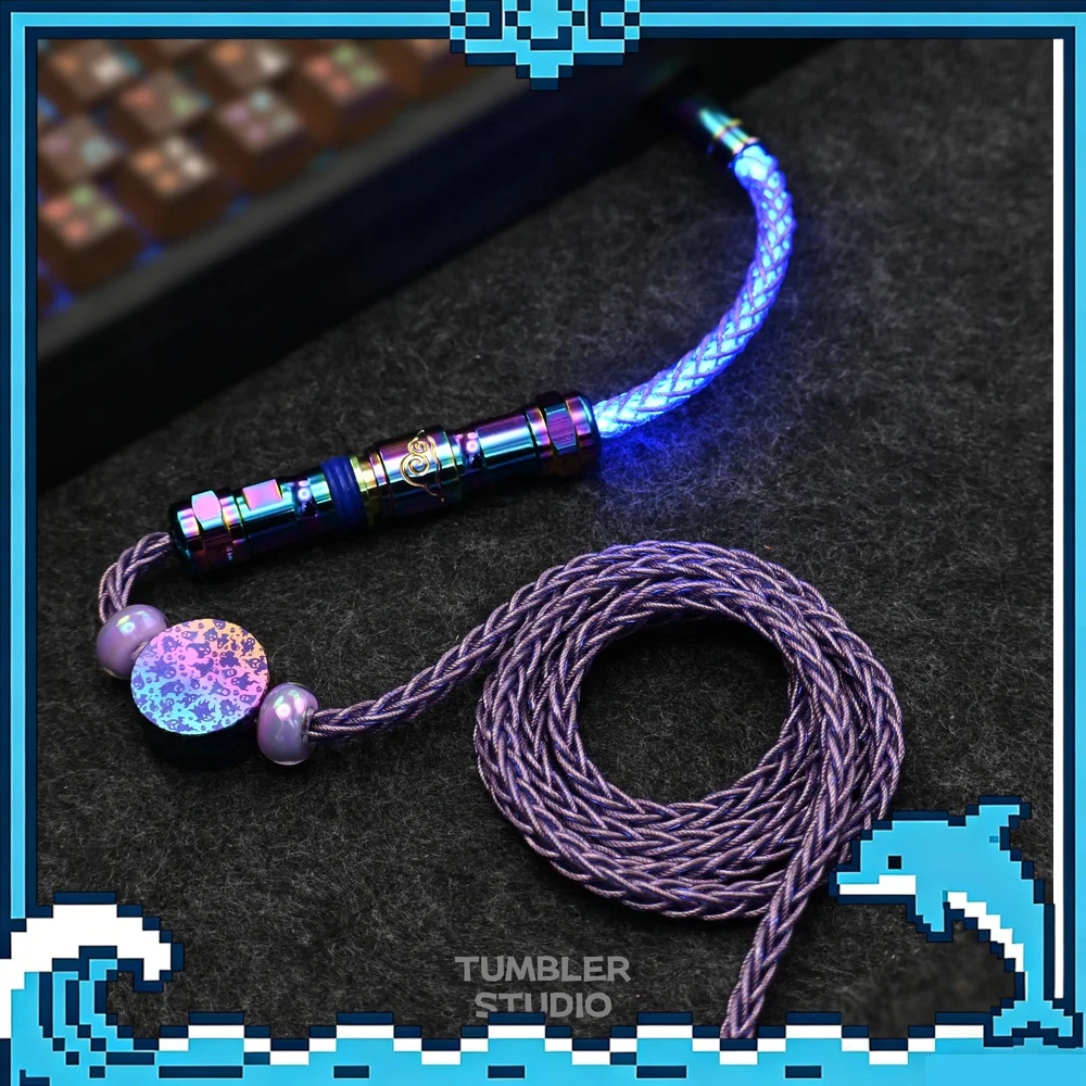 Tumbler Studio Halloween Purple Single Crystal Copper Wooting Magnetic Switch Custom Mechanical Keyboard Aviator Cable