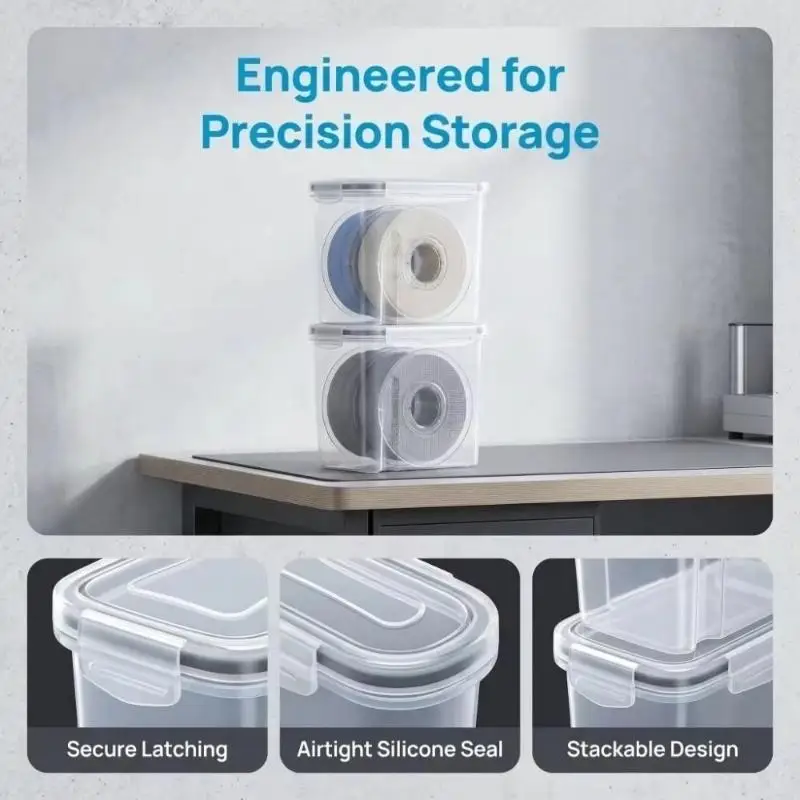 3D Printer Filament Dry Storage Box Portable Sealed Humidity Proof Container Store PLA ABS PETG Filaments for Outdoor Printing