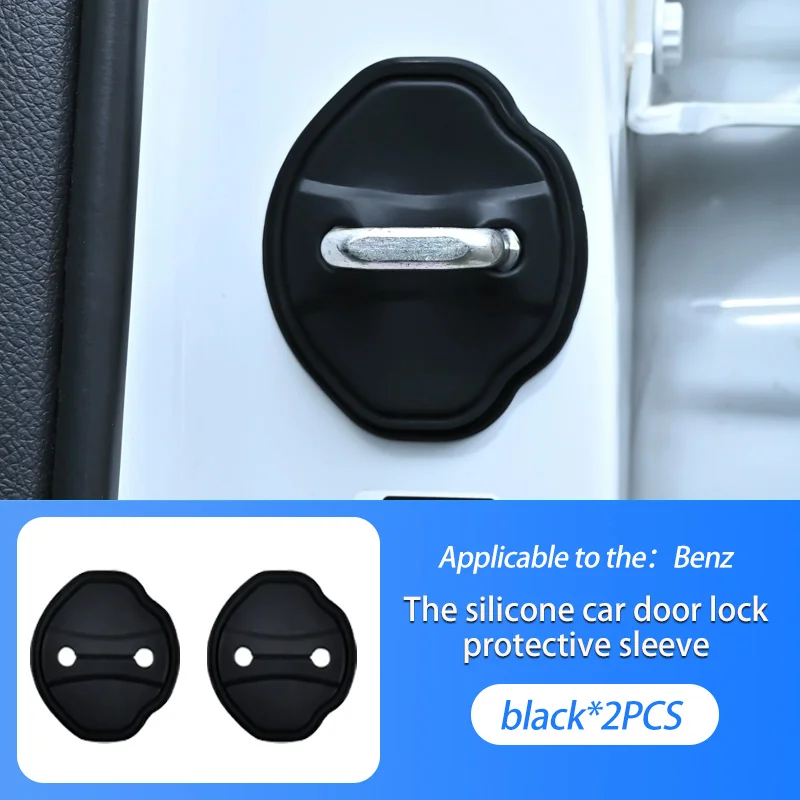 Car Silicone Door Lock Cover Auto Emblem Accessories For Mercedes Benz E Class W214