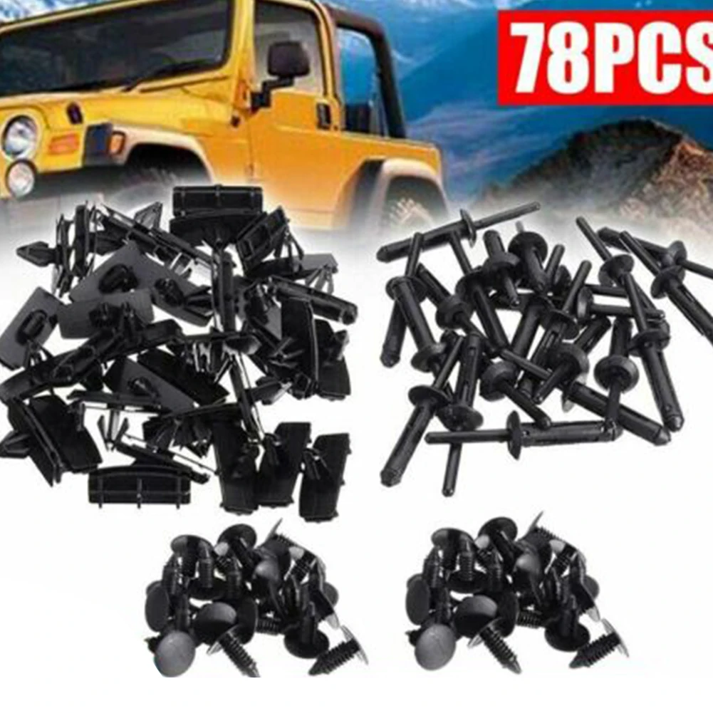 78pcs Full Fender Flare Hardware Clip Mounting Kit For Jeep Wrangler JK Models 2007-2018 For Jeep Gladiator (JT) 2020 8109006