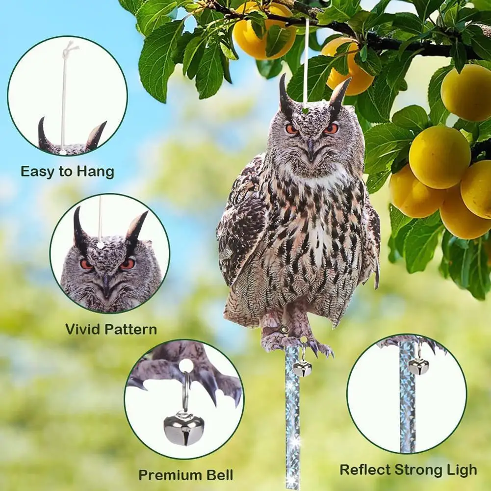 

Owl Bird Repellent Control Scare Device Reflective Lawn Decor Owl Crow Fake Deterrent Garden Scares Yard Scarecrow Outdoor A0o2