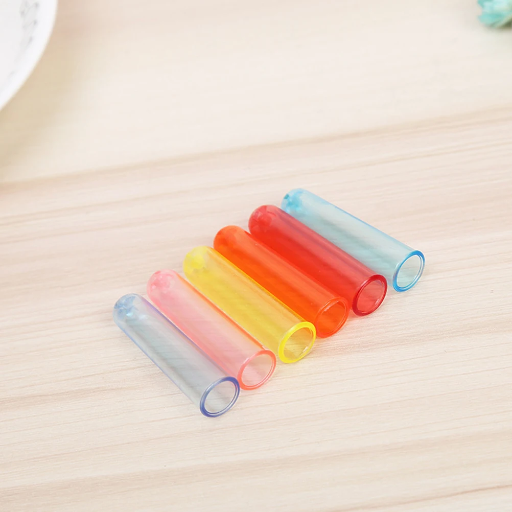 

50 Pcs Pencil Protection Cap Colorful Lid Plastic Student Supplies Cover Office
