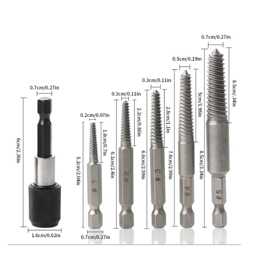 Broken Screw Remover Drill Bit Set Home Repair Workshop Use High-Temperature Quenching Wear Resistance 135° Point Angle