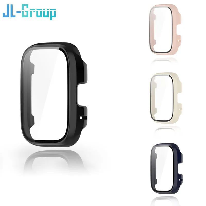 Casing ponsel Xiaomi Redmi Watch 3, casing PC penutup penuh kaca Tempered, pelindung layar protektif, aksesori Redmi