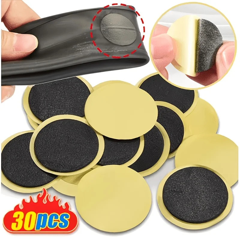 30Pcs Tire Repair Patches, Rubber Cold‑Patch Tire Repair Stickers for Bicycle E‑Bike Inner Tube Puncture Repair