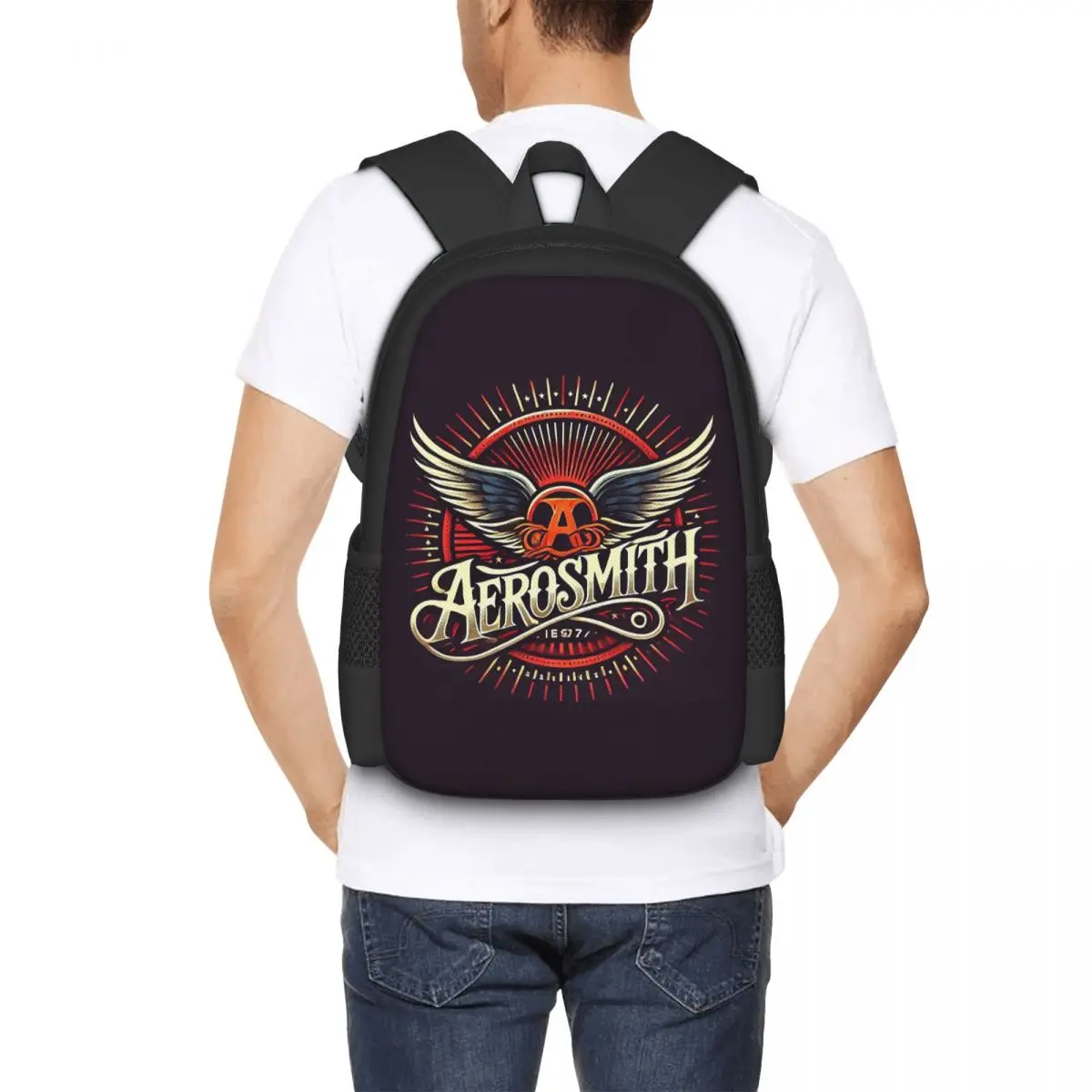 

Rock Aerosmith Band Student Backpack School Bag Hiking Travel Daypack for Boys Girls Fashion Bookbag Shoulder Bags