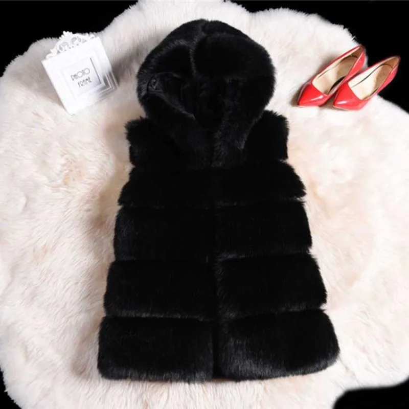 Faux Fur Vest Fashion Faux Fur Coats Women Sleeveless Long fur Jacket Gilet Fourrure manteau femme fake vests Overcoat N133