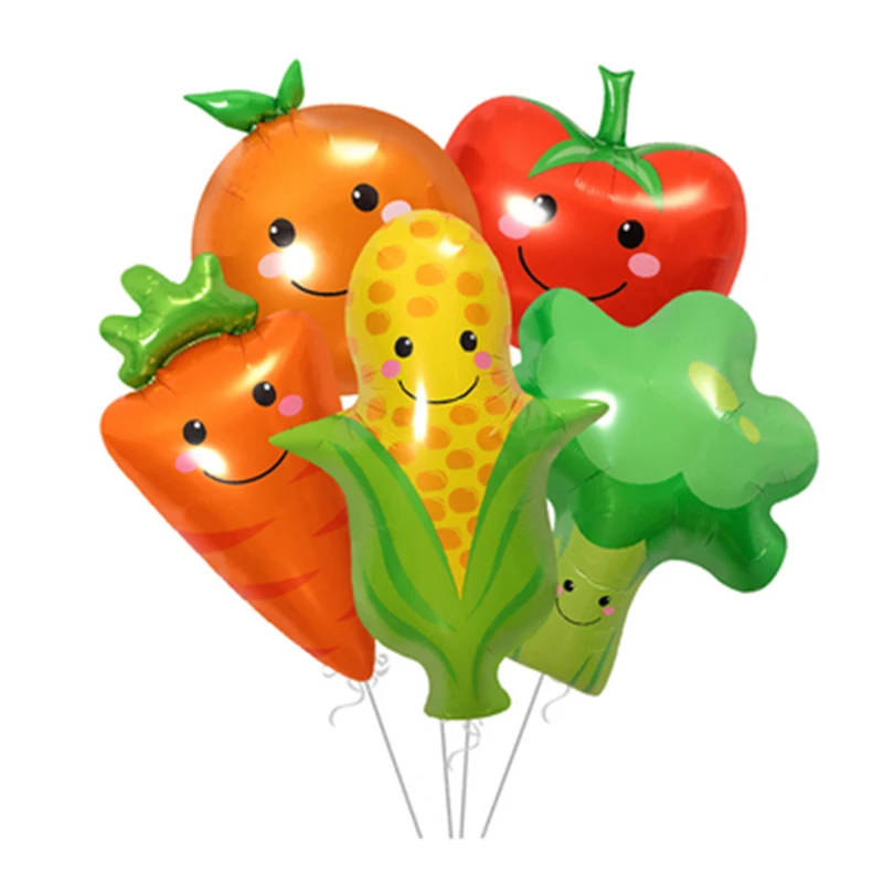 1Pcs Summer Mexican Heterosexual Fruit Vegetables Aluminum Balloons Hawaii Party Decoration Pineapple Watermelon Air Globos