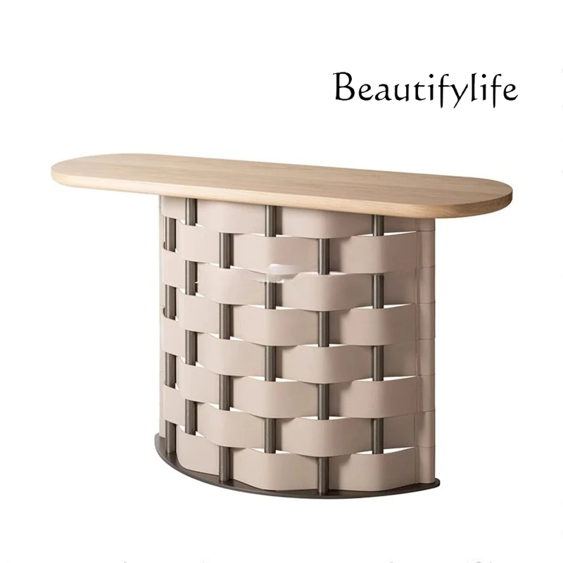 

Italian minimalist creative entrance table decorative table modern woven end view platform aisle strip case entrance