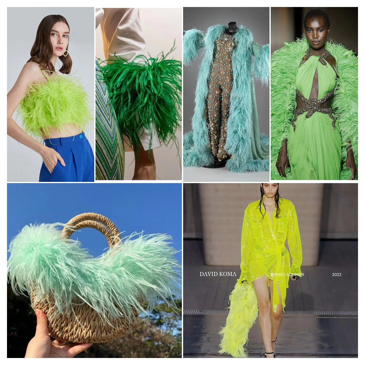 Customized Green Ostrich Feathers Boa 1 6 10 20 35Ply Thick Ostrich Plume Shawl for Wedding Party Dress Sewing Decoration 2Meter