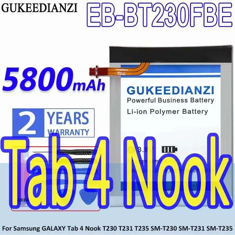 

EB-BT230FBE For Samsung Galaxy Tab 4 Nook T230 T231 T235 SM-T230 SM-T231 SM-T235 Tablet Battery 5800Mah High-Efficiency