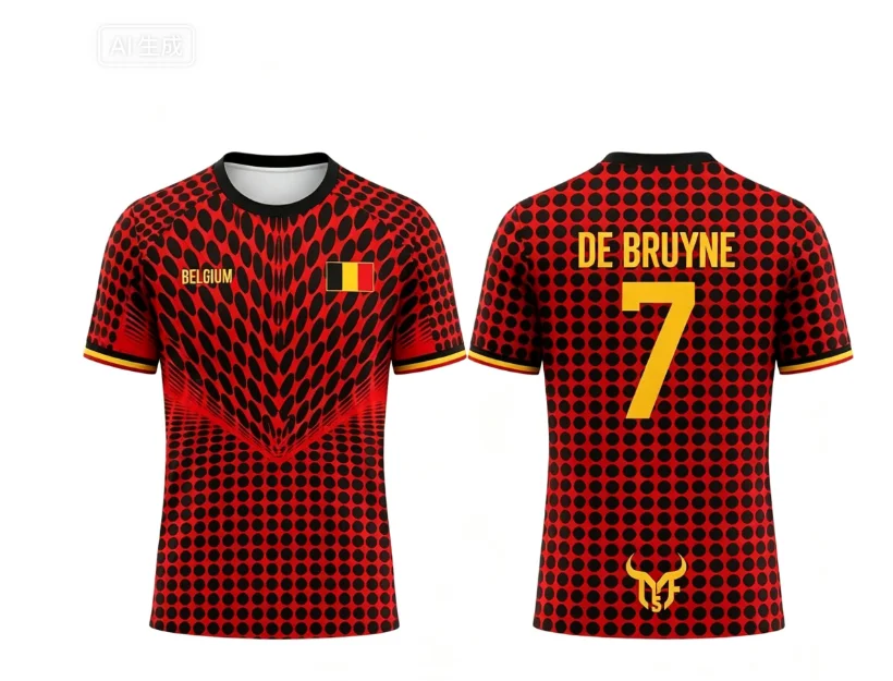 2026 Belgium De Bruyne 7 Soccer T Shirt Jersey Belgian Flag Print Quick Dry Breathable Training Tee Summer Sports Football Top - view 5