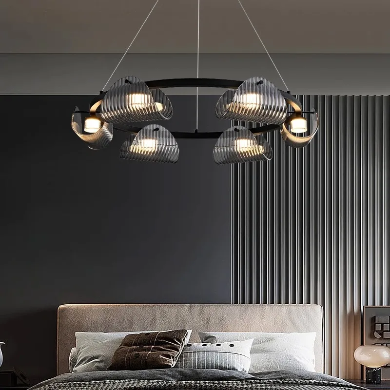 2024 Hot Sale Modern Metals Simple Designed Circle Ring Shape Chandelier Glass Ceiling Light.