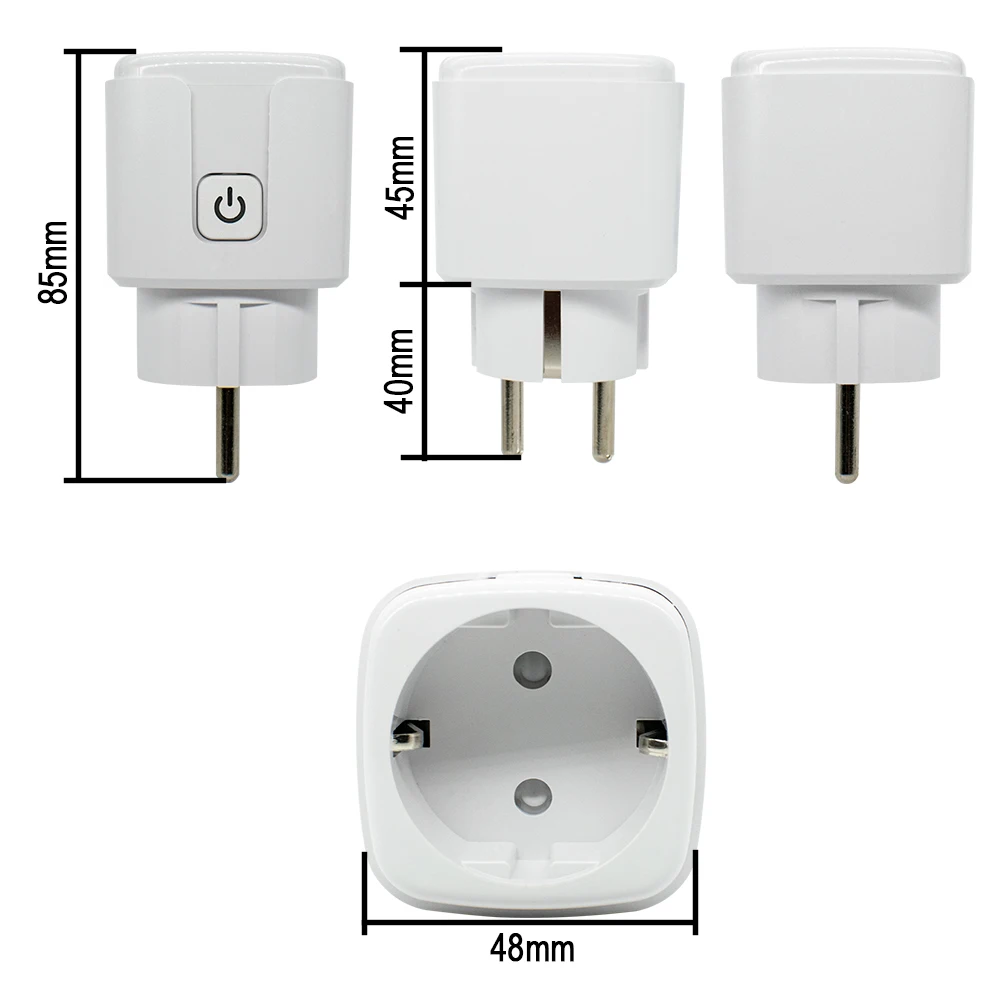 Tuya Smart Socket EU16A Wifi Smart Plug With Power Monitoring Smart Life APP Remote Control Support Google Assistant Alexa