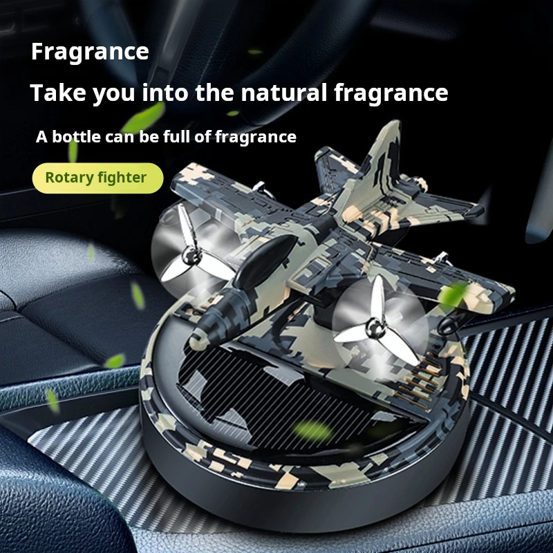 

Car Aromatherapy Solar helicopter Aromatherapy seat Creative camouflage rotating aircraft car perfume center console car decorat