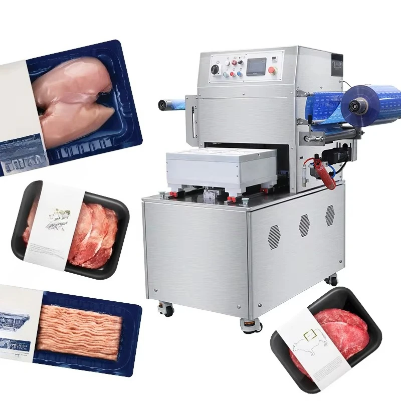 HVT-450M/2 طعام الدواجن مسحوق الدجاج تعديل الغلاف الجوي التعبئة والتغليف الرسم البياني وآلة ختم الألواح الجلدية فراغ