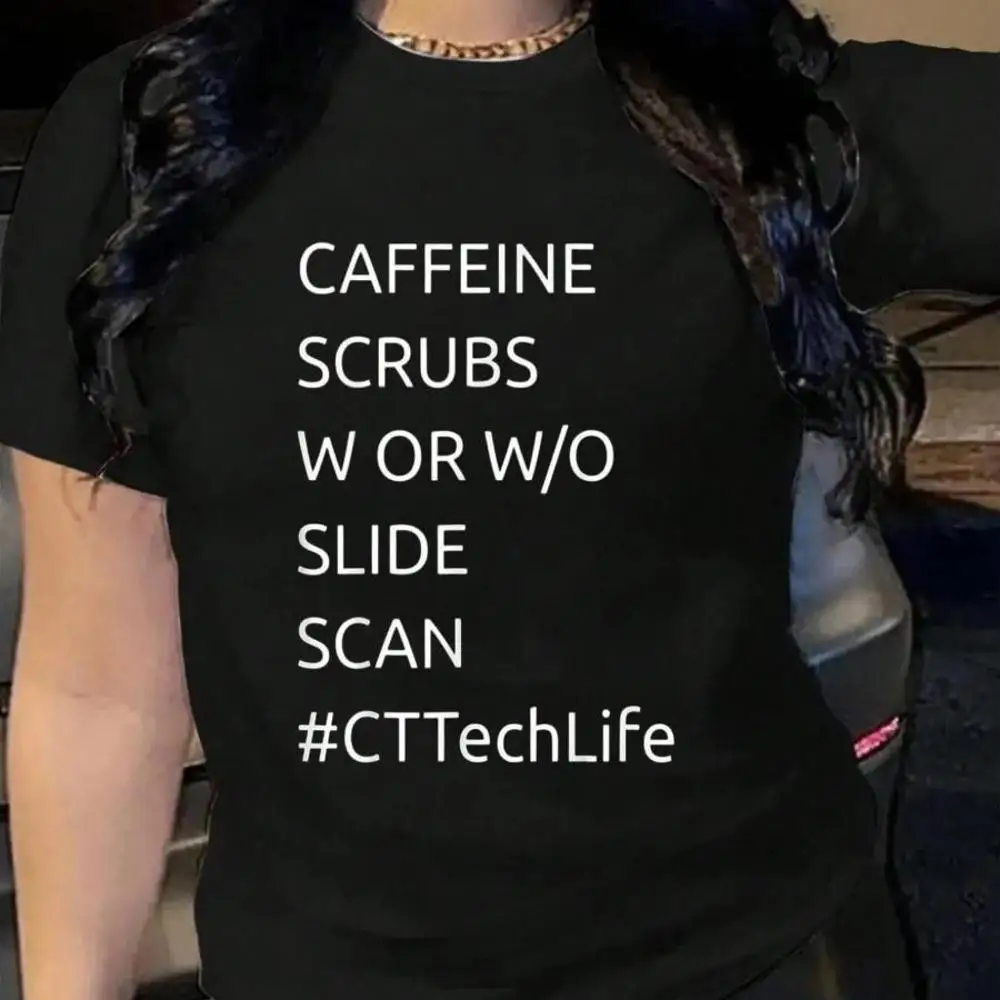 100_ Cotton Caffeine Scru.Bs Scan C_T Tech Lif.E Ca.T Scan X_Ray T.Ee T-Shirt Men s Women s Soft Breathable Tee Classic Fashion Summer Tops Print