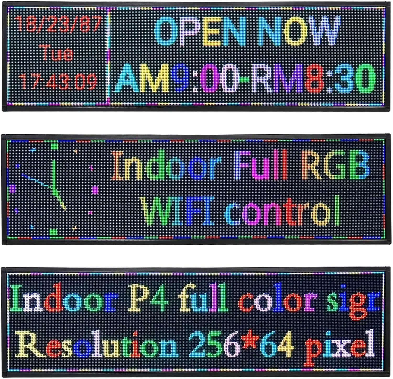 Display LED ao ar livre P3 programável 40 * 18 polegadas tela de publicidade colorida texto rolagem outdoor