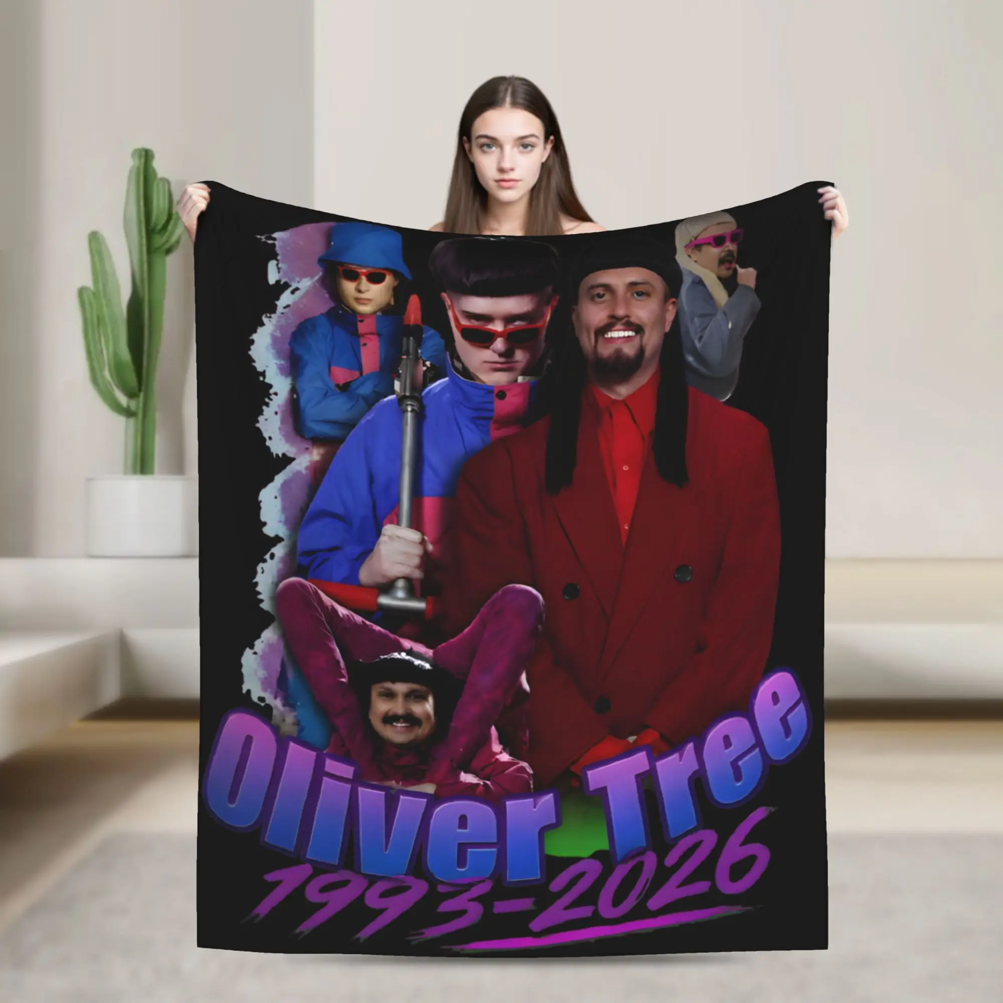 RIP Oliver Tree 1993-2026 Throw Blanket for Couch  Fuzzy Soft Plush Blanket 50x60 Inches Multiple Sizes Bedspread
