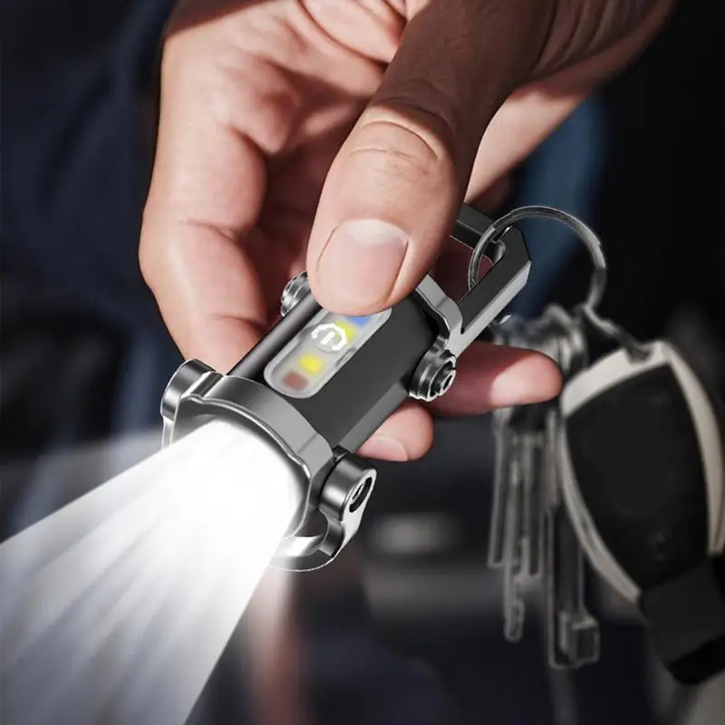 

Key Chain Light Portable Light Rechargeable Torch 3 Modes Bright Compact Pocket Lamp For Night Outdoor Camping Hiking Men Party
