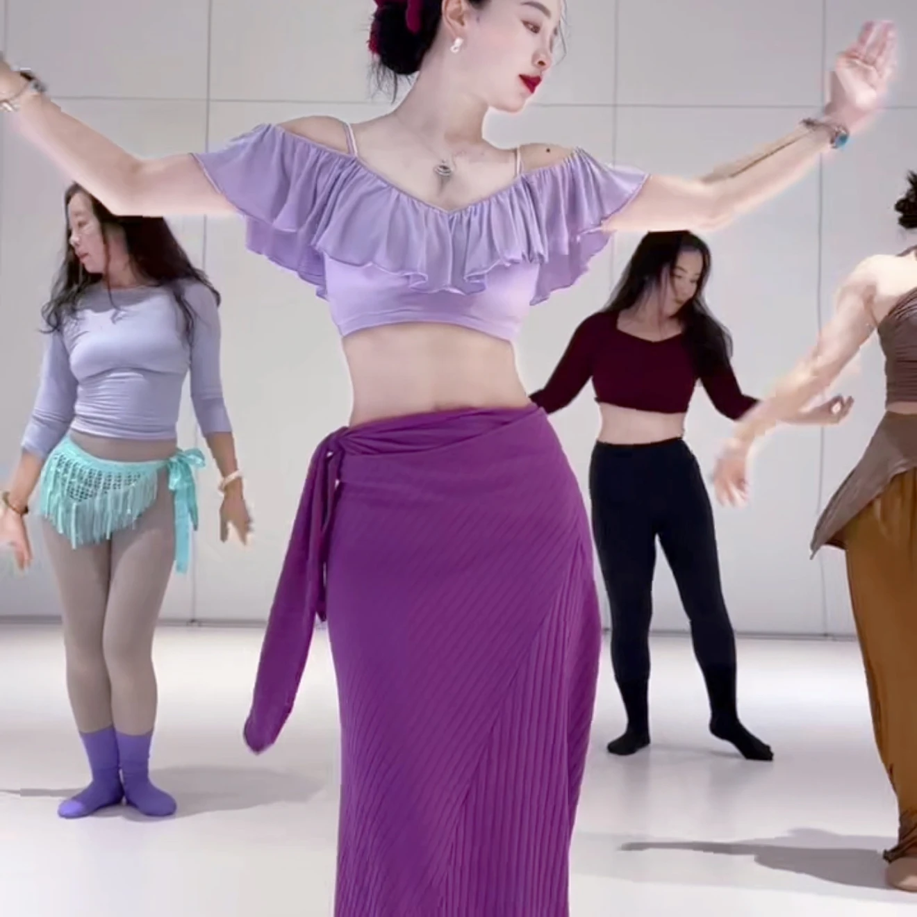 جديد الراقية أنيقة أداء الرقص الشرقي زي مجموعة الكبار الإناث الرقص الشرقي مثير مزاجه ممارسة الملابس #4