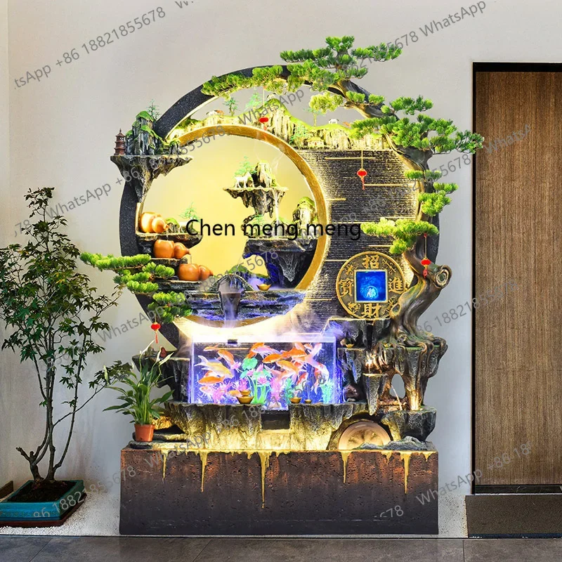 Chinese rockery flowing water fountain entrance water feature wall screen living room courtyard decoration floor ornament