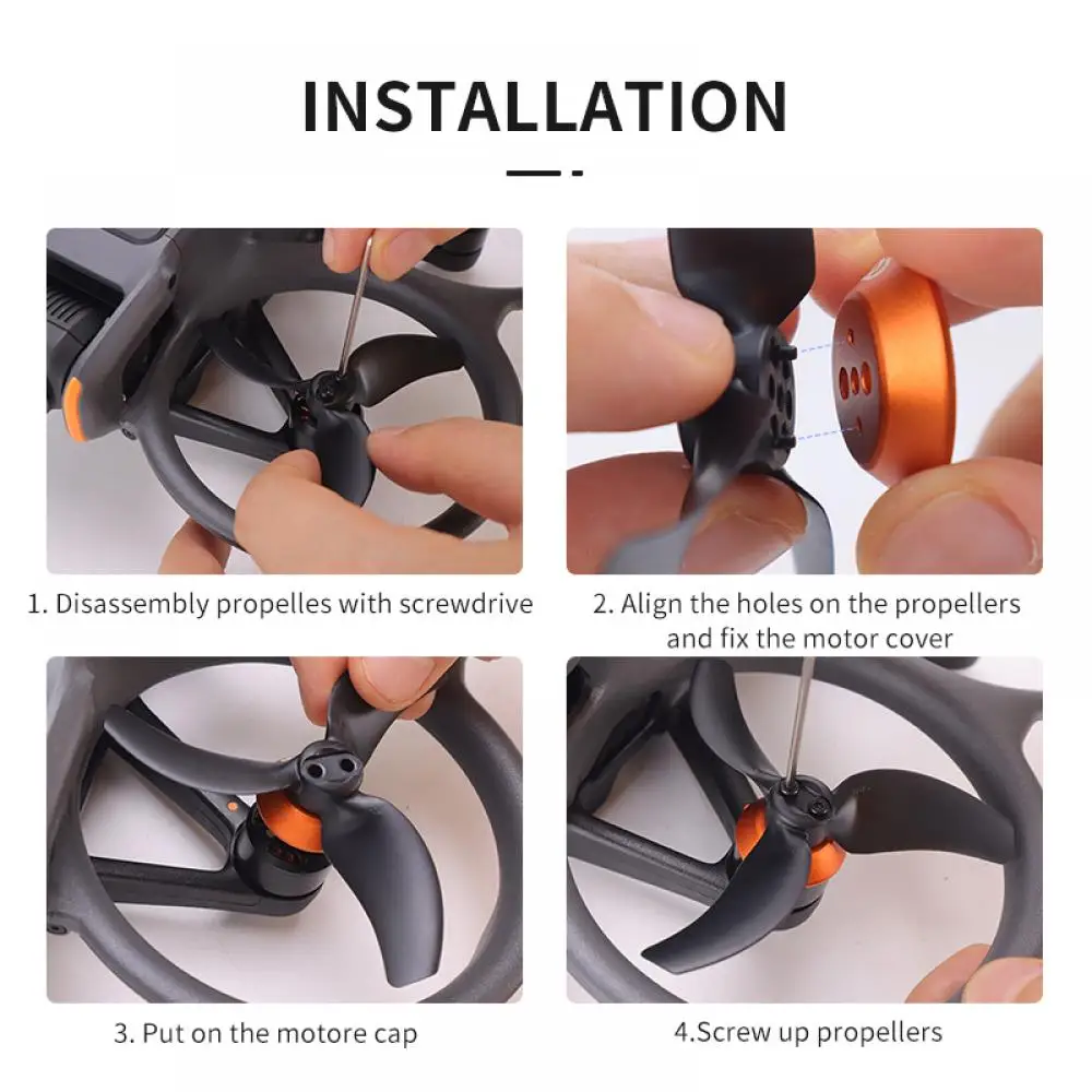 4 STUKS Aluminium Motor Cap Stof Beschermhoes voor DJI Avata 2 Drone Motor Krasbestendig Mount Protector Accessoires