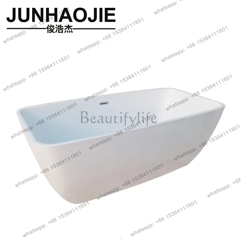 

Hotel bed and breakfast with acrylic simple thin edge seamless splicing independent square bathtub